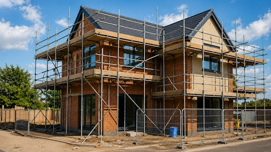 A modern newly built house